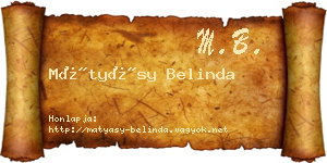 Mátyásy Belinda névjegykártya